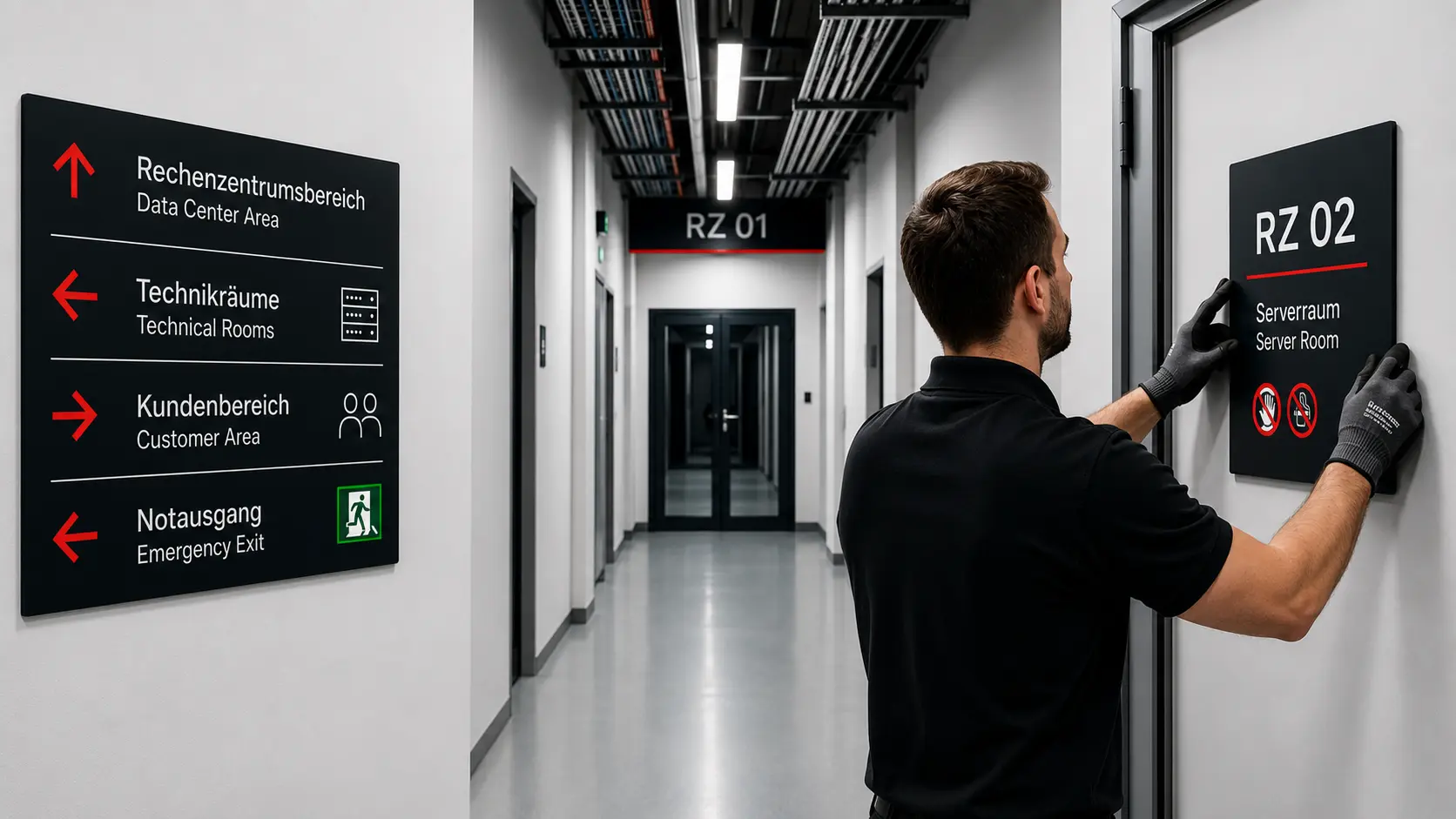 Wegeleitsystem / Leitsysteme (Mit KI visualisiert)