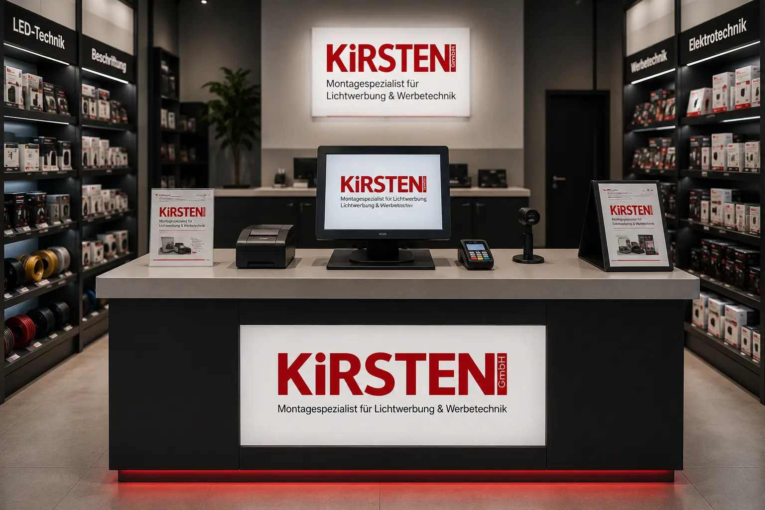 POS-Montage im Retail (Mit KI visualisiert)